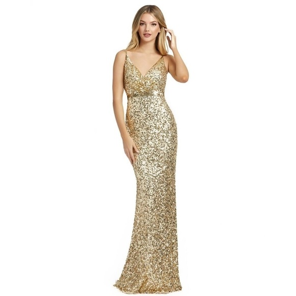 Mac Duggal 5055M NWOT Scoop Back V-Neck Formal Gown - Picture 1 of 5